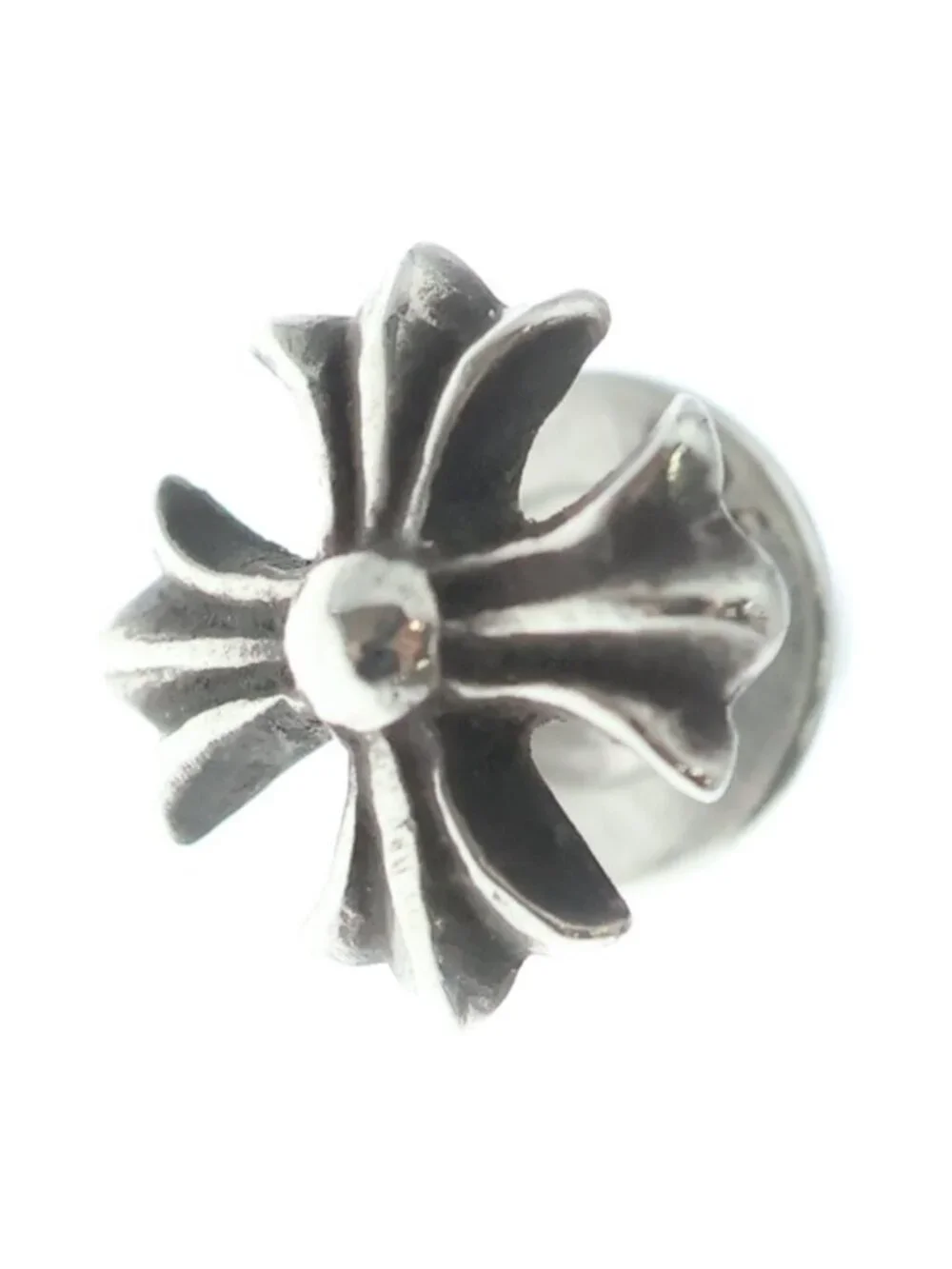 Chrome Hearts No2 CH Pls CH Plus Stud Earrings Silver